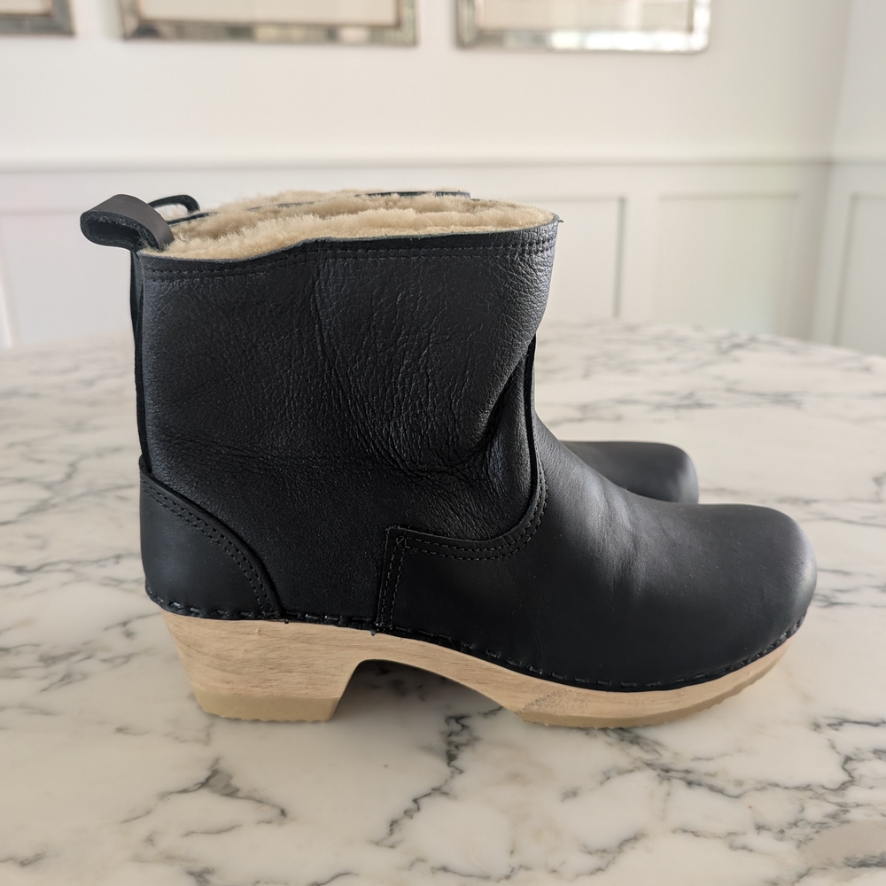 No. 6 Aviator Clog Boots Shearling  - Women's 9 soze 42 Black/Ink - BRAND NEW